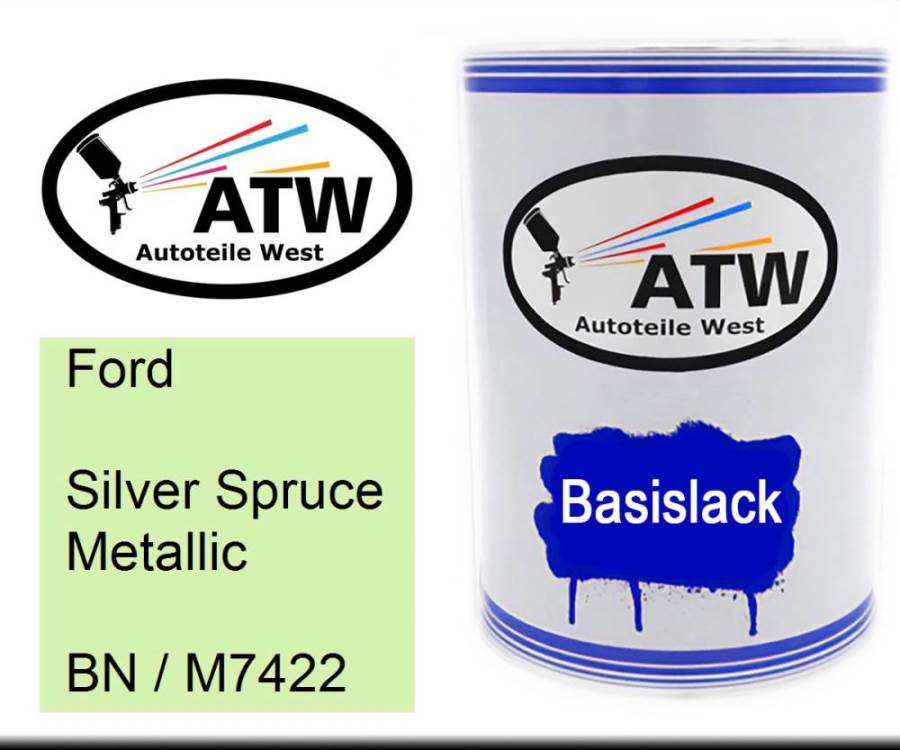 Ford, Silver Spruce Metallic, BN / M7422: 500ml Lackdose, von ATW Autoteile West.